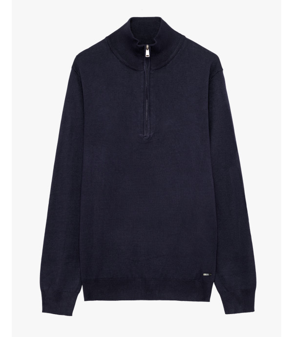 Maglia con collo zip a imbuto