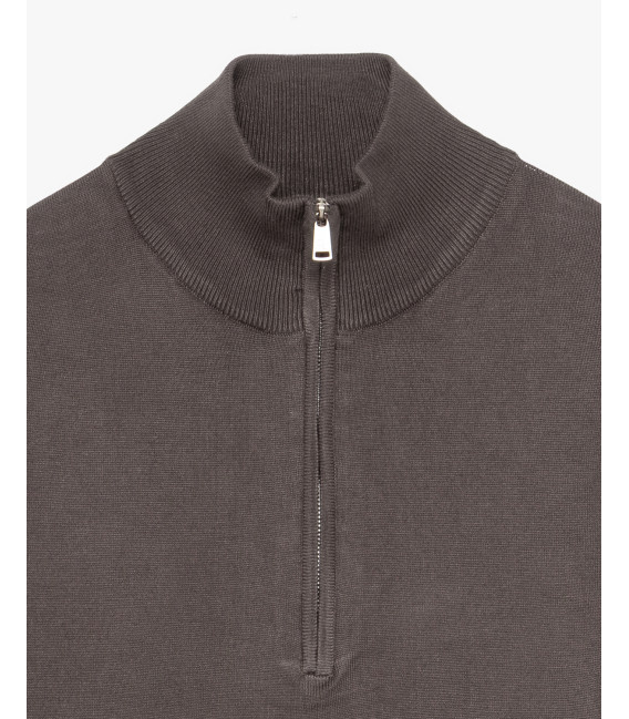 Maglia con collo zip a imbuto