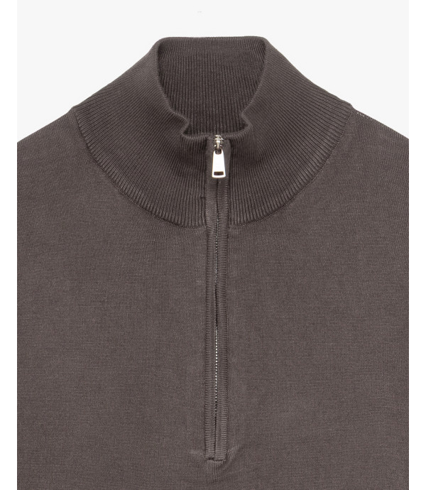 Maglia con collo zip a imbuto