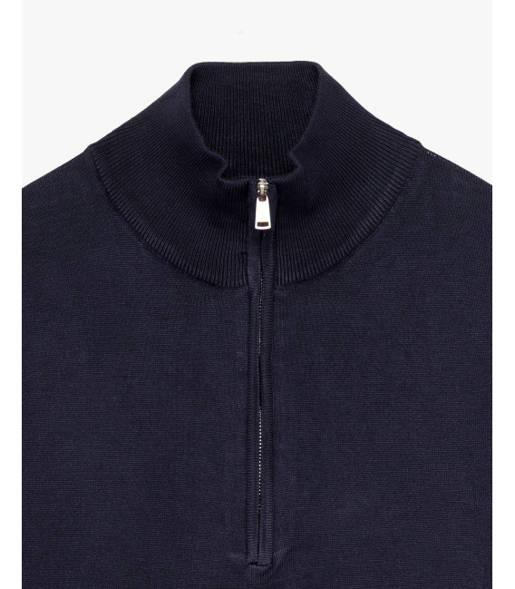 Maglia con collo zip a imbuto