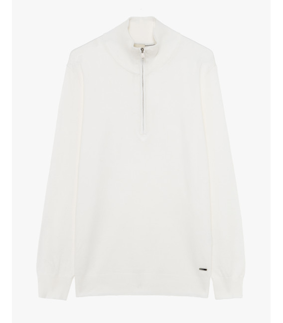 Maglia con collo zip a imbuto