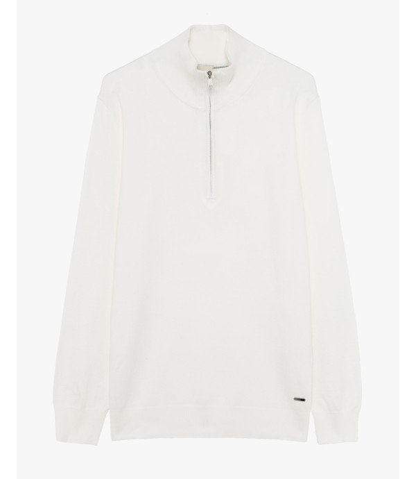 Maglia con collo zip a imbuto