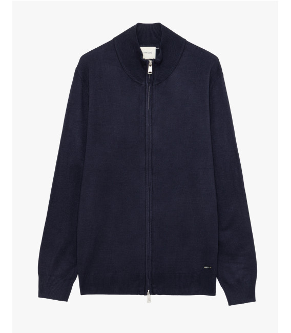 Cardigan in maglia fine con collo alto