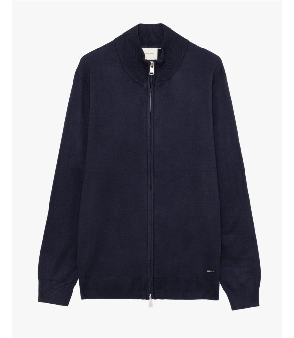 Cardigan in maglia fine con collo alto