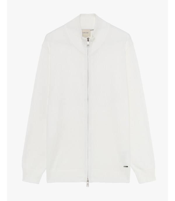 Cardigan in maglia fine con collo alto