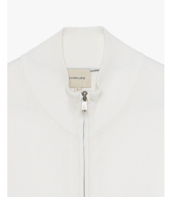 Cardigan in maglia fine con collo alto