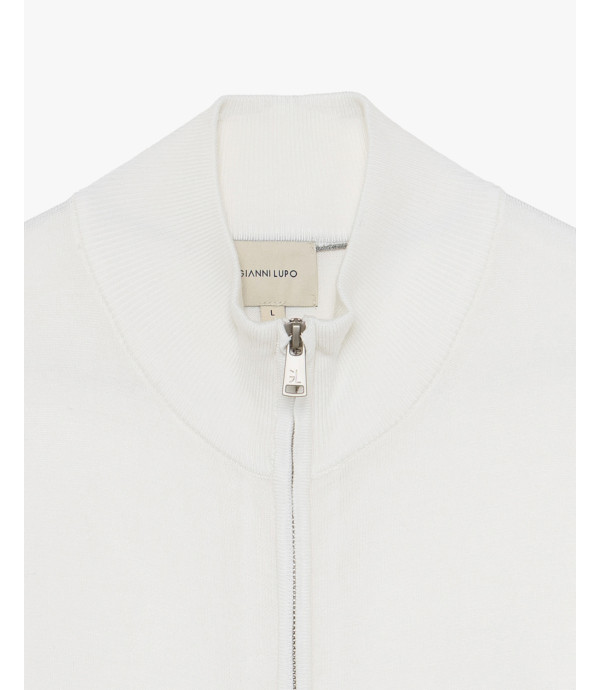 Cardigan in maglia fine con collo alto
