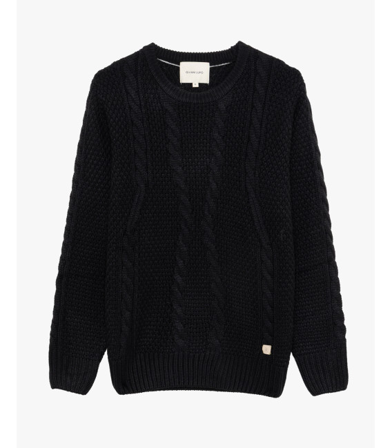 Maglione girocollo a trecce