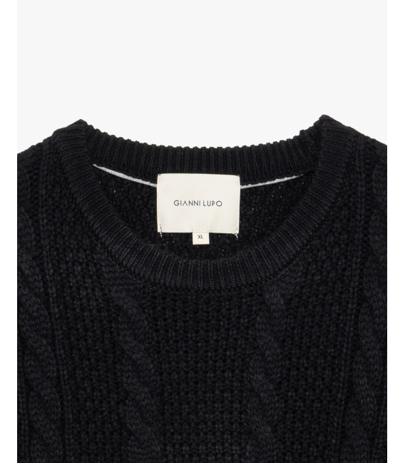 Maglione girocollo a trecce