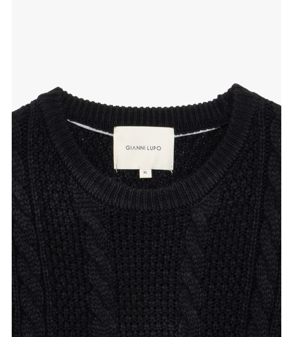Maglione girocollo a trecce