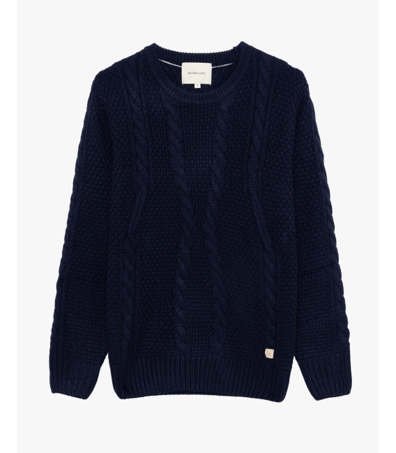 Maglione girocollo a trecce