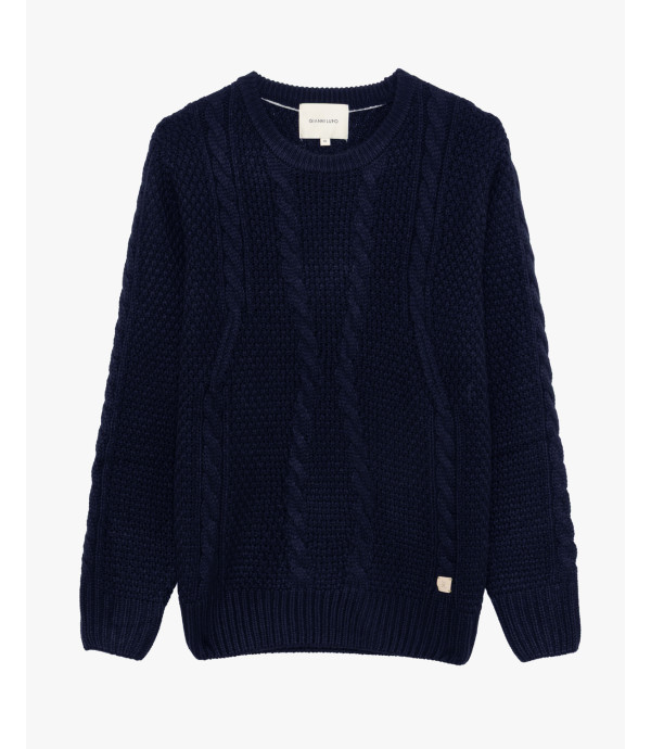 Maglione girocollo a trecce