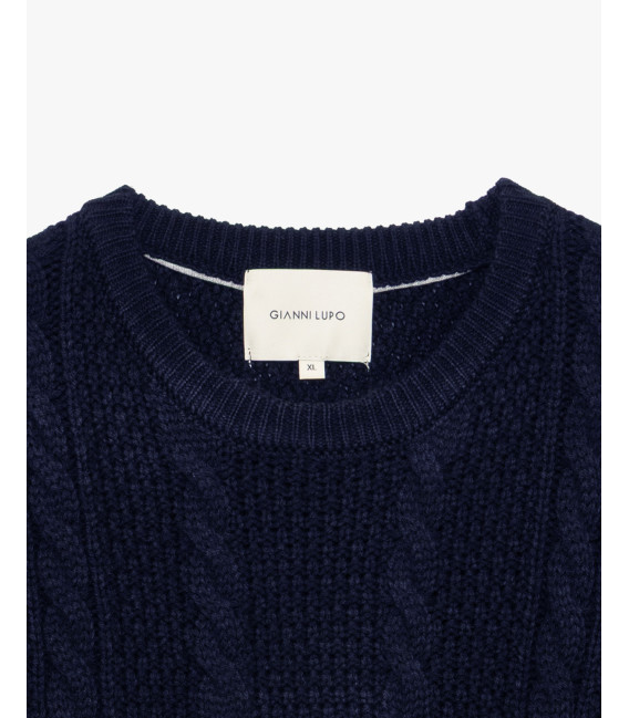 Maglione girocollo a trecce