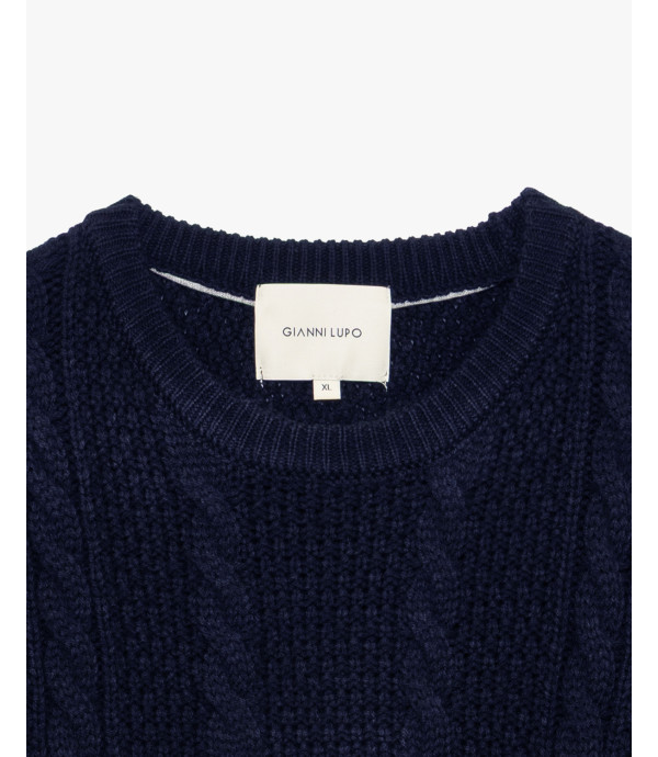 Maglione girocollo a trecce