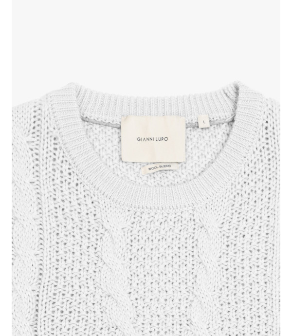 Maglione girocollo a trecce