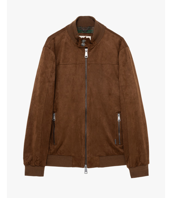 Faux-suede bomber jacket