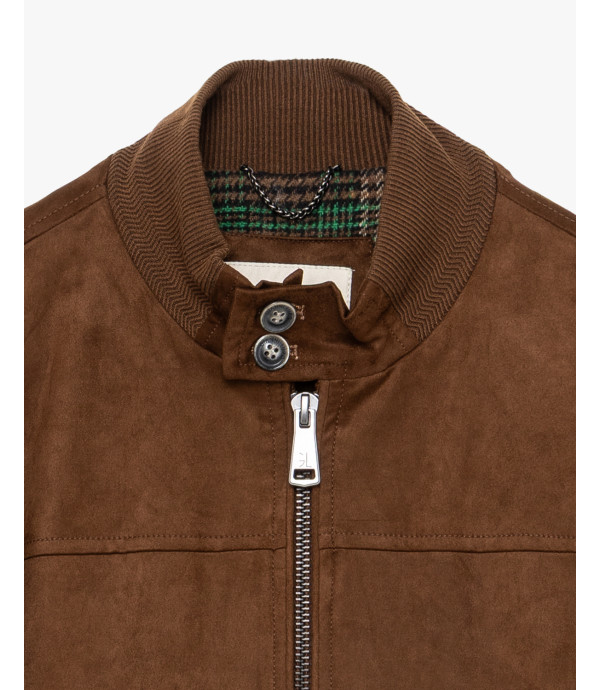 Faux-suede bomber jacket