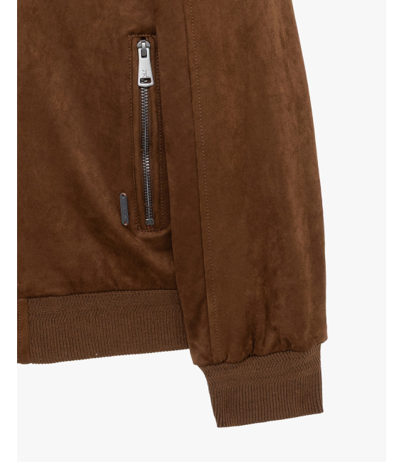 Faux-suede bomber jacket