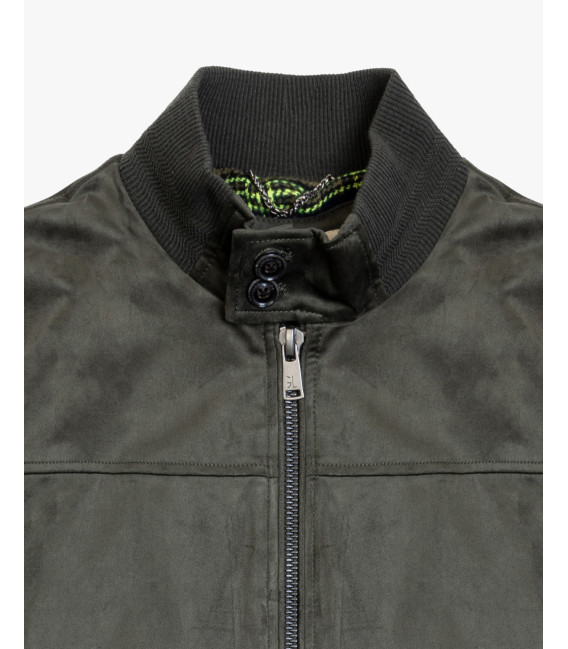 Faux-suede bomber jacket