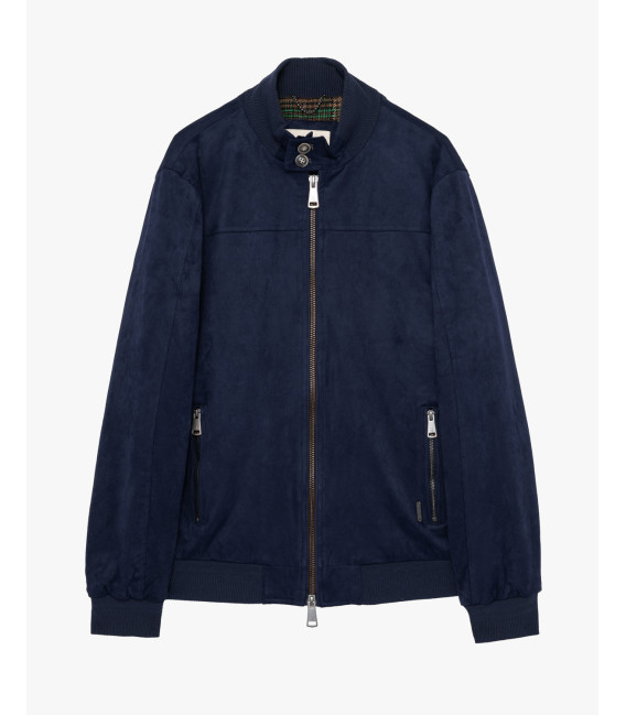 Faux-suede bomber jacket