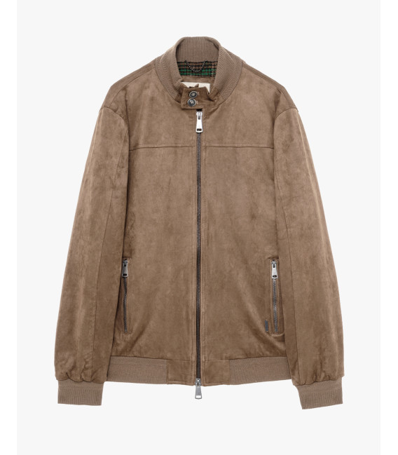 Faux-suede bomber jacket