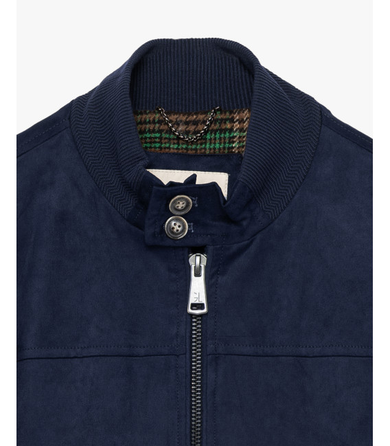 Faux-suede bomber jacket
