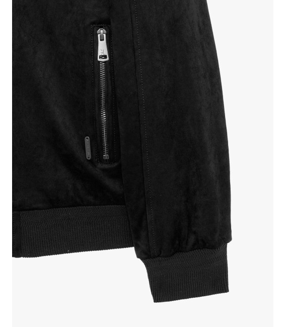 Faux-suede bomber jacket