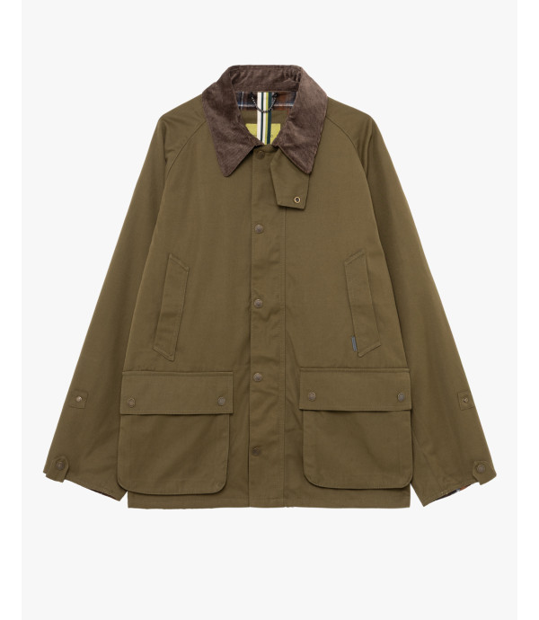 Field jacket with corduroy collar
