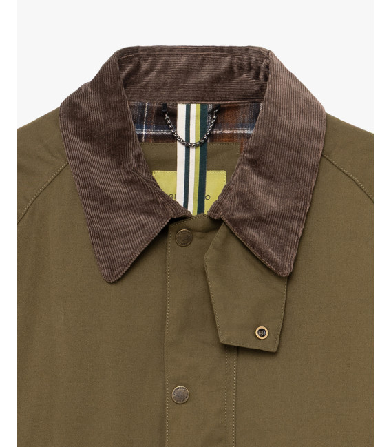 Field jacket with corduroy collar