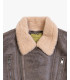 Faux-leather jacket with shearling