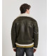 Faux-leather jacket with shearling