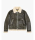 Faux-leather jacket with shearling