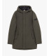 Tech fabric parka with hood