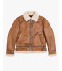 Faux-leather jacket with shearling