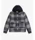Checked jacket with detachable vest and hood