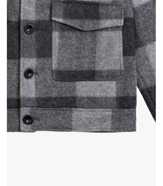 Checked jacket with detachable vest and hood