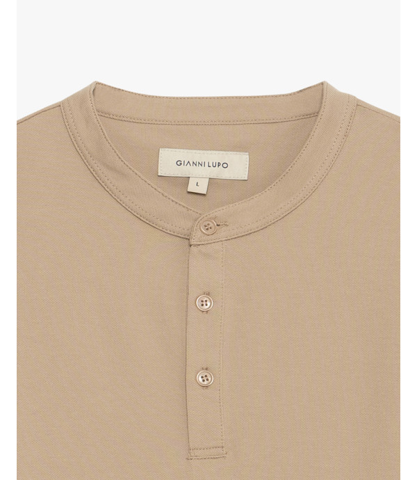 Polo collo coreano in piquet