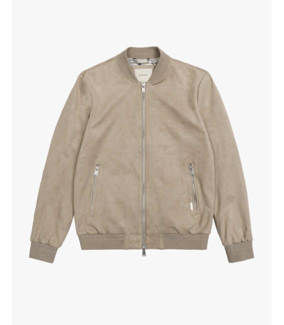 Giubbotto bomber effetto camoscio