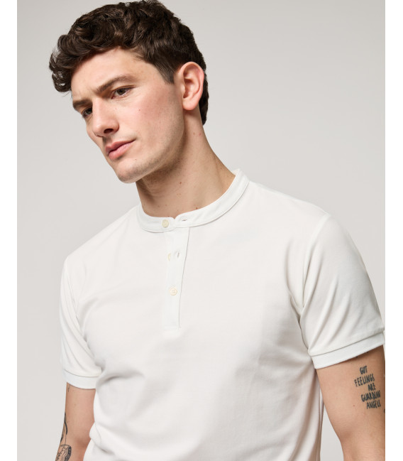 Polo collo coreano in piquet