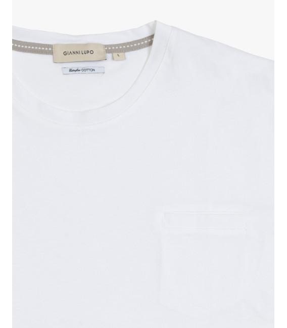 T-shirt con taschino in cotone extra fine