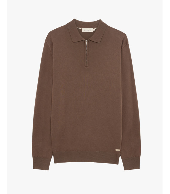 Polo in maglia con collo zip