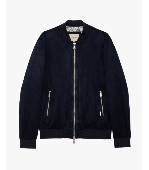 Giubbotto bomber effetto camoscio