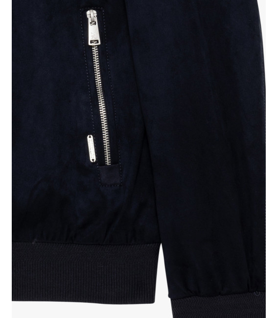 Giubbotto bomber effetto camoscio