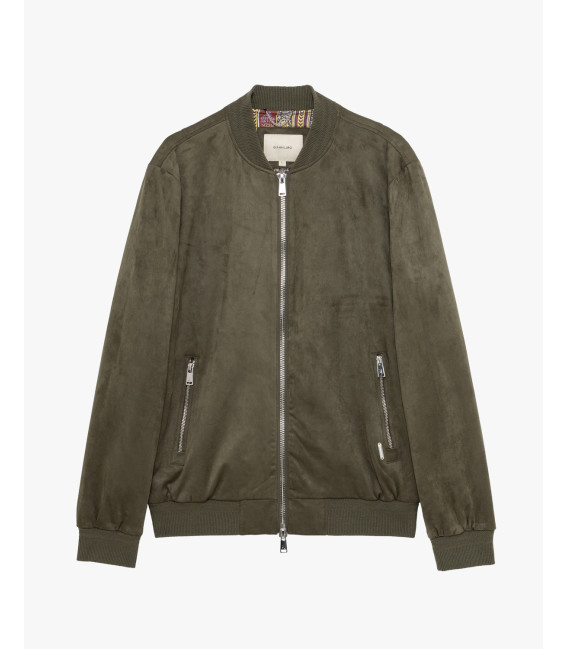 Giubbotto bomber effetto camoscio