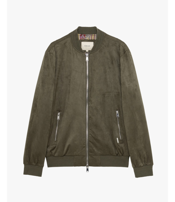 Giubbotto bomber effetto camoscio