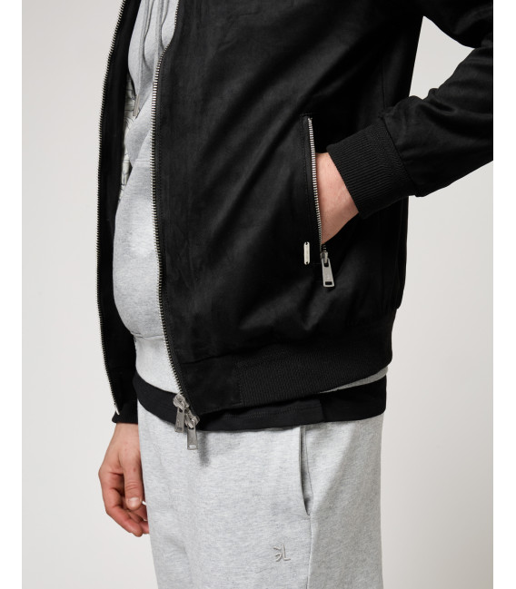 Giubbotto bomber effetto camoscio