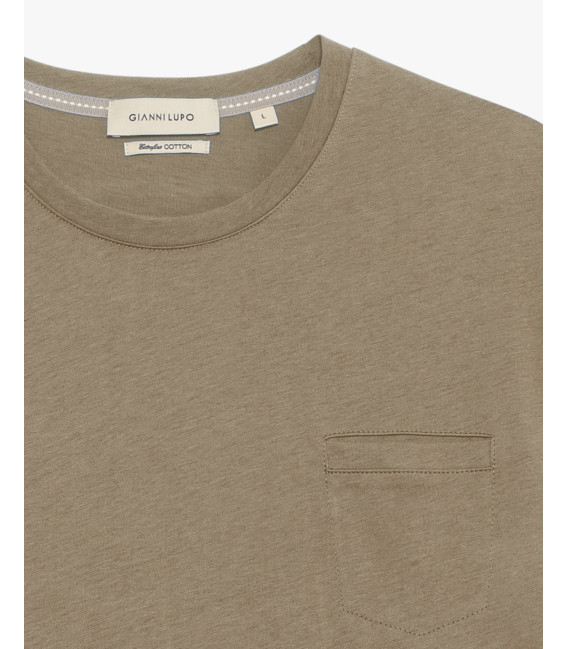 Extra-fine cotton t-shirt with pocket