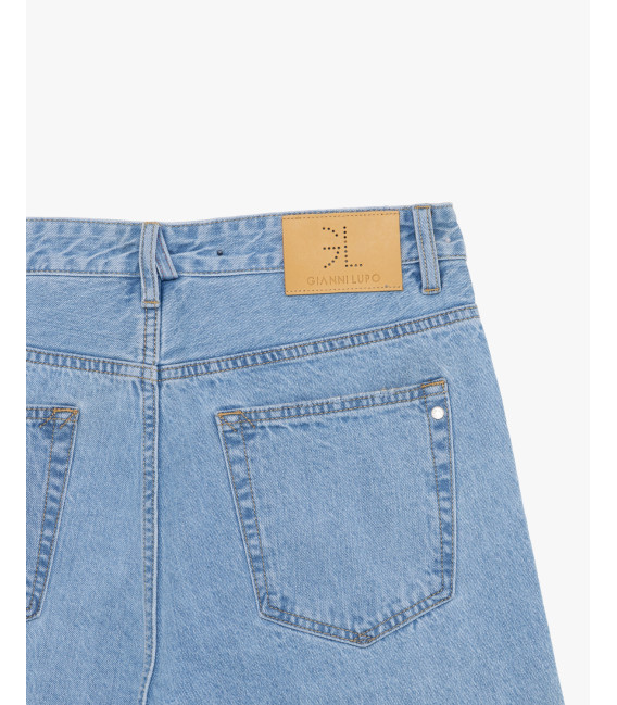 Jeans DAD relaxed fit light wash con graffi