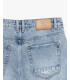 Denim bermuda shorts with distressed details
