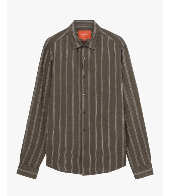 Camicia a righe in lino